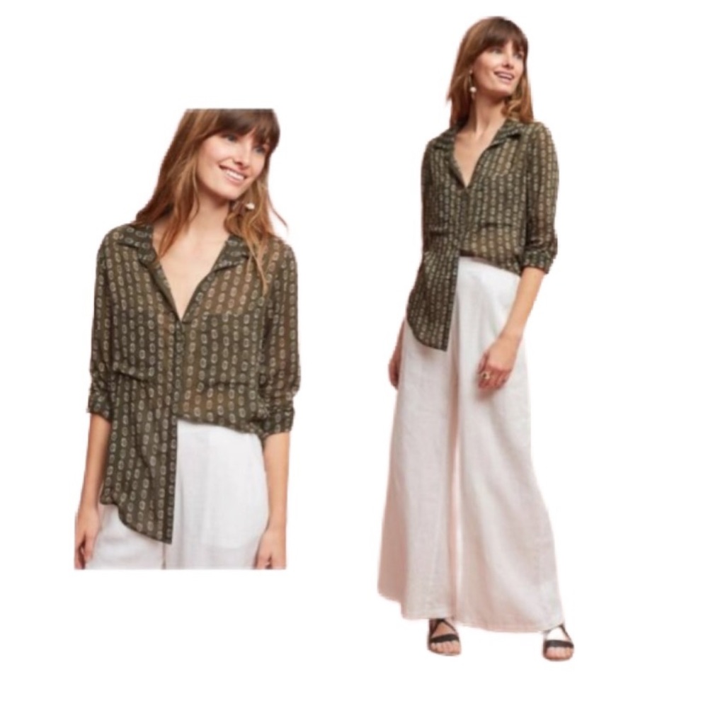 Cloth & Stone/Anthropologie Long Sleeve Blouse Size PL